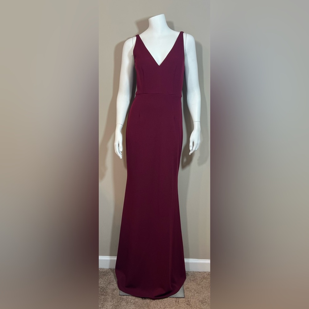 NWOT Vow’d Jersey V-Neck Burgundy Bridesmaid Dress
